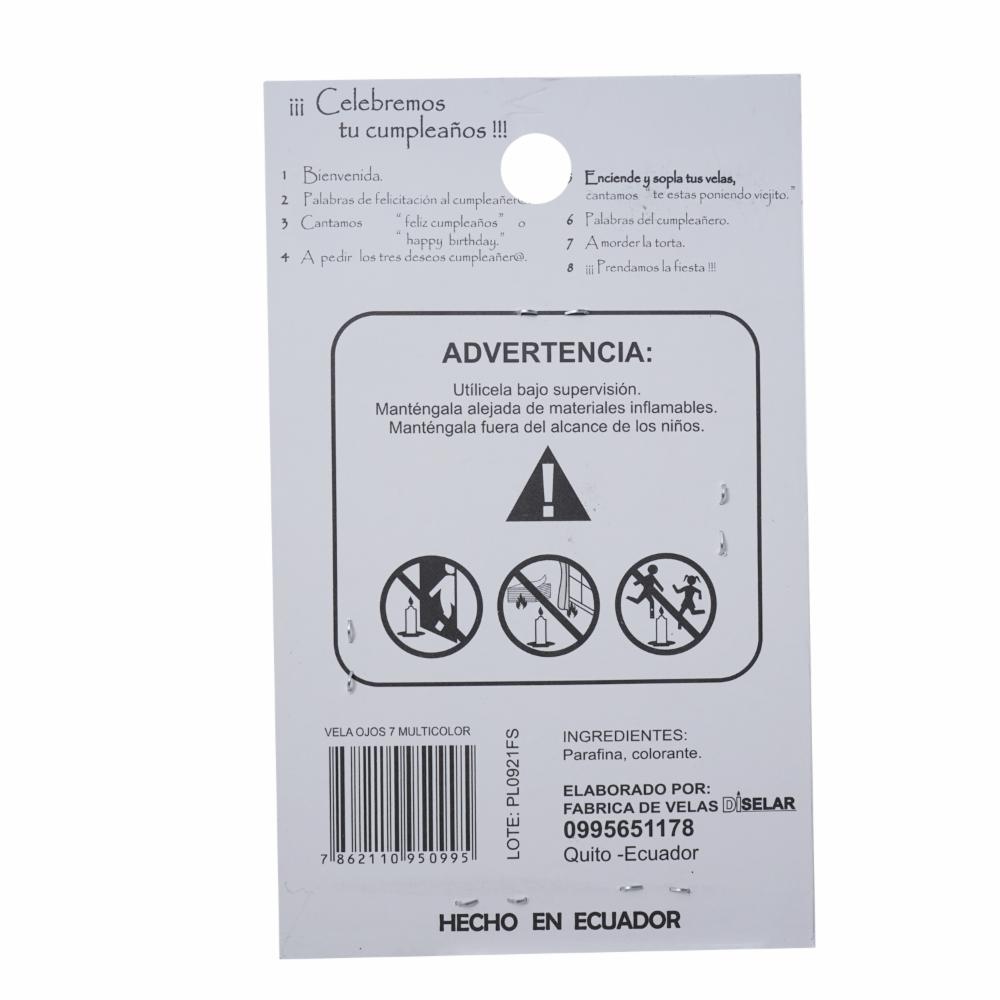 Vela Mágica Ojos 7 Multicolor DISELAR Ojos 7 - Imagen 2