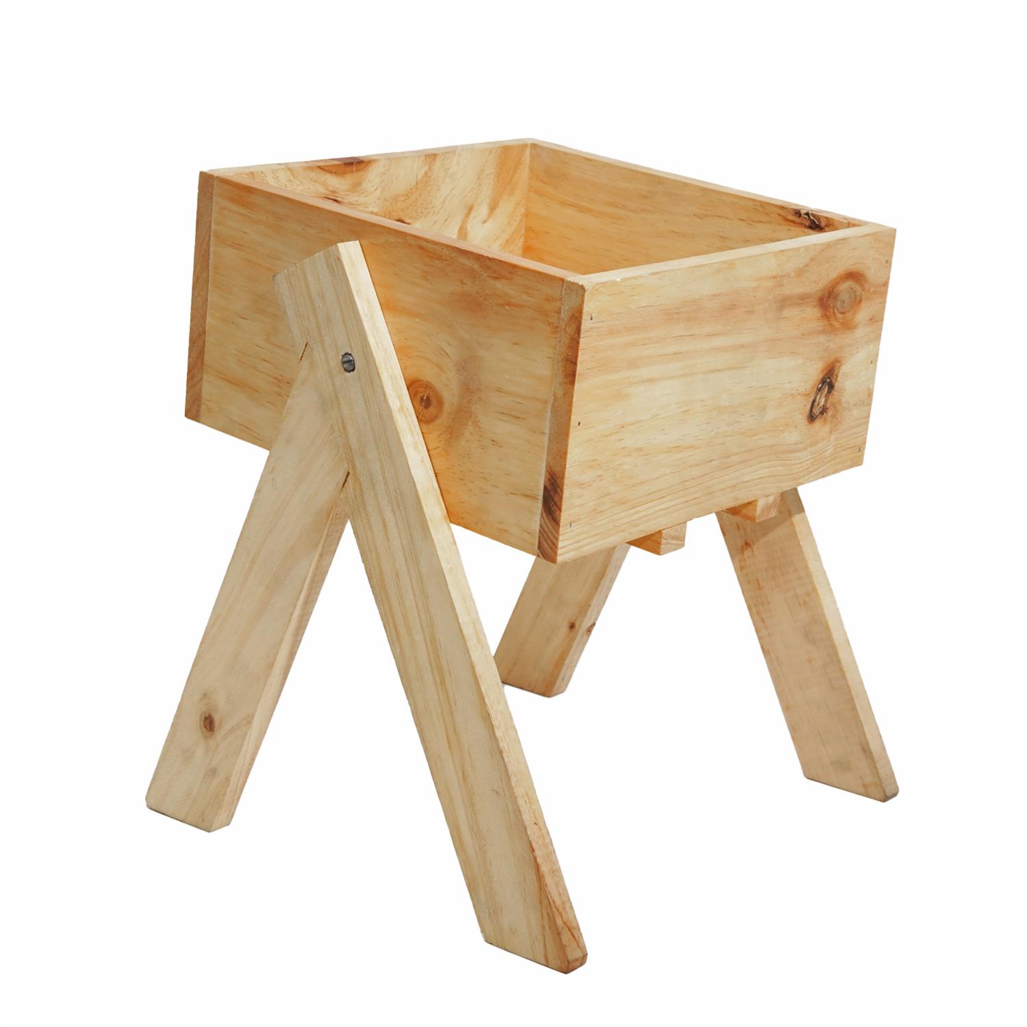 Macetero Con Patas De Madera RAFAELA ROJAS Unidad - Imagen 2