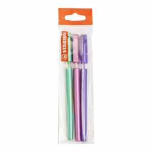 Bolígrafo Excel Verde, Violeta Y Rosado 828M STABILO Ecopack X3