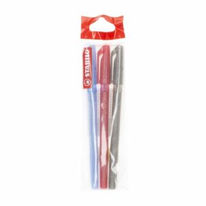 Bolígrafo Galaxy Azul, Negro Y Rojo STABILO Ecopack X3 Uds