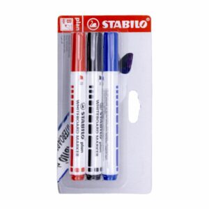 Marcador Para Para Pizarra Azul Negro Rojo STABILO Ecopack X3