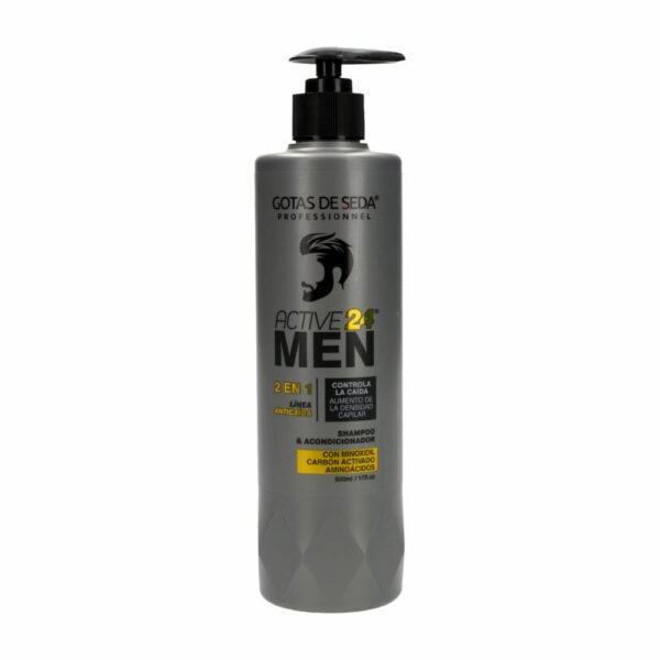 Shampoo Y Acondicionador Capilar 2 en 1 Control Caída Gotitas De Seda ACTIVE 24 MEN 500 Ml