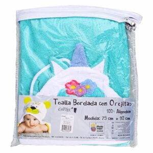 Toalla Bebe Bord.Orejitas Salho Nina Sur DULCE SUEÑOS 75X90Cm