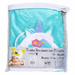 Toalla Bebe Bord.Orejitas Salho Nina Sur DULCE SUEÑOS 75X90Cm