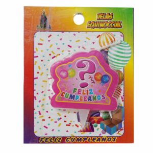 Vela De Cumpleaños VELAS EQUINOCCIAL Placa Incógnita Rosada