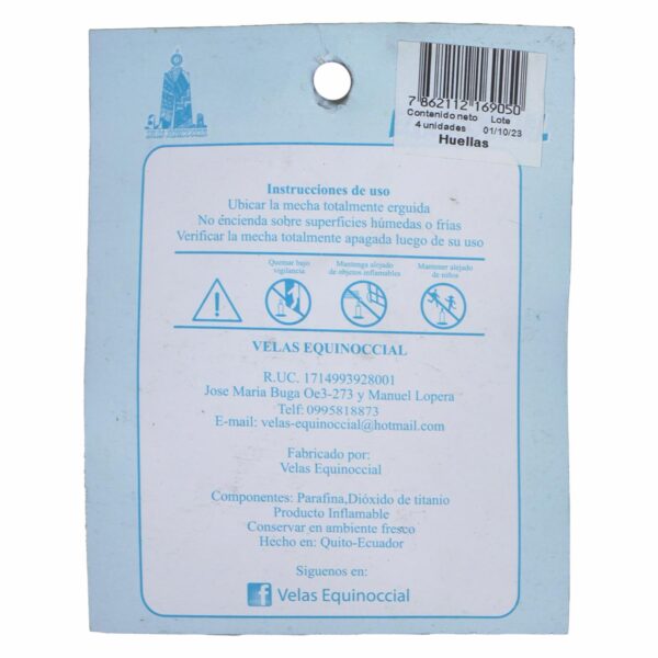 Vela Para Mascota Huella X 4 VELAS EQUINOCCIAL Paquete - Imagen 2