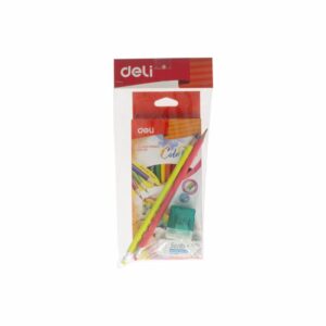 Set De Lápices De Colores + Lápiz Grafito + Sacapuntas Y Borrador DELI Und