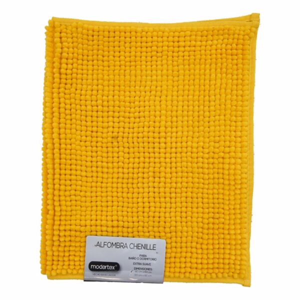 Alfombra Para Baño Chenille Amarillo MODERTEX 40 X 60 Cm
