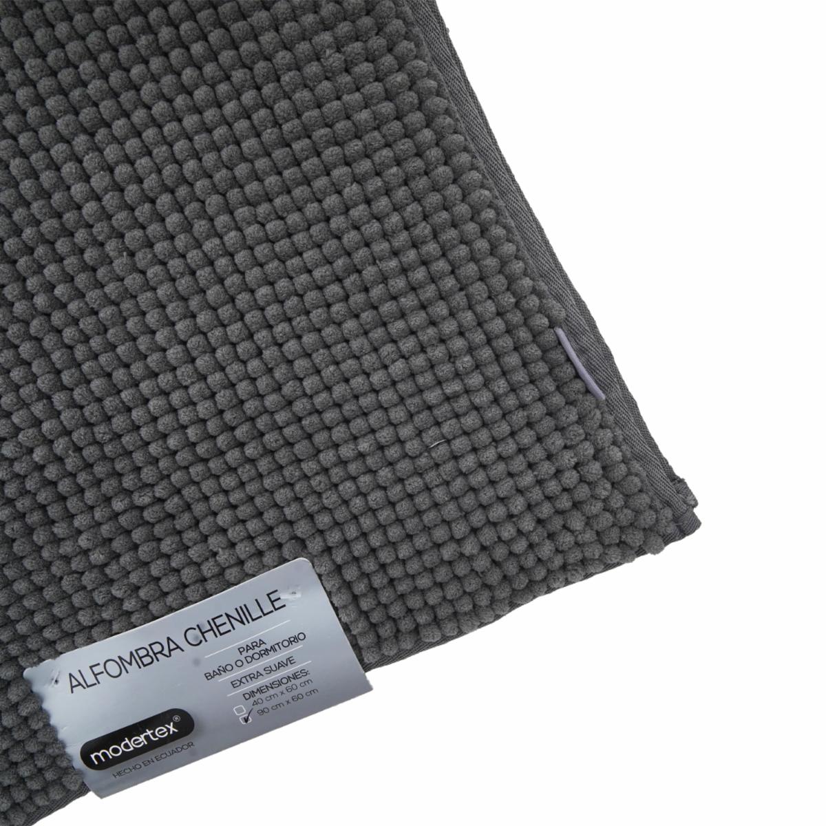 Alfombra Para Baño Chenille Gris MODERTEX 90 X 60 Cm