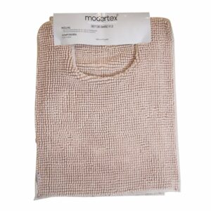 Set De Baño Chenille 2 Piezas Beige MODERTEX