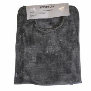 Set De Baño Chenille 2 Piezas Gris MODERTEX