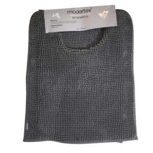 Set De Baño Chenille 2 Piezas Gris MODERTEX