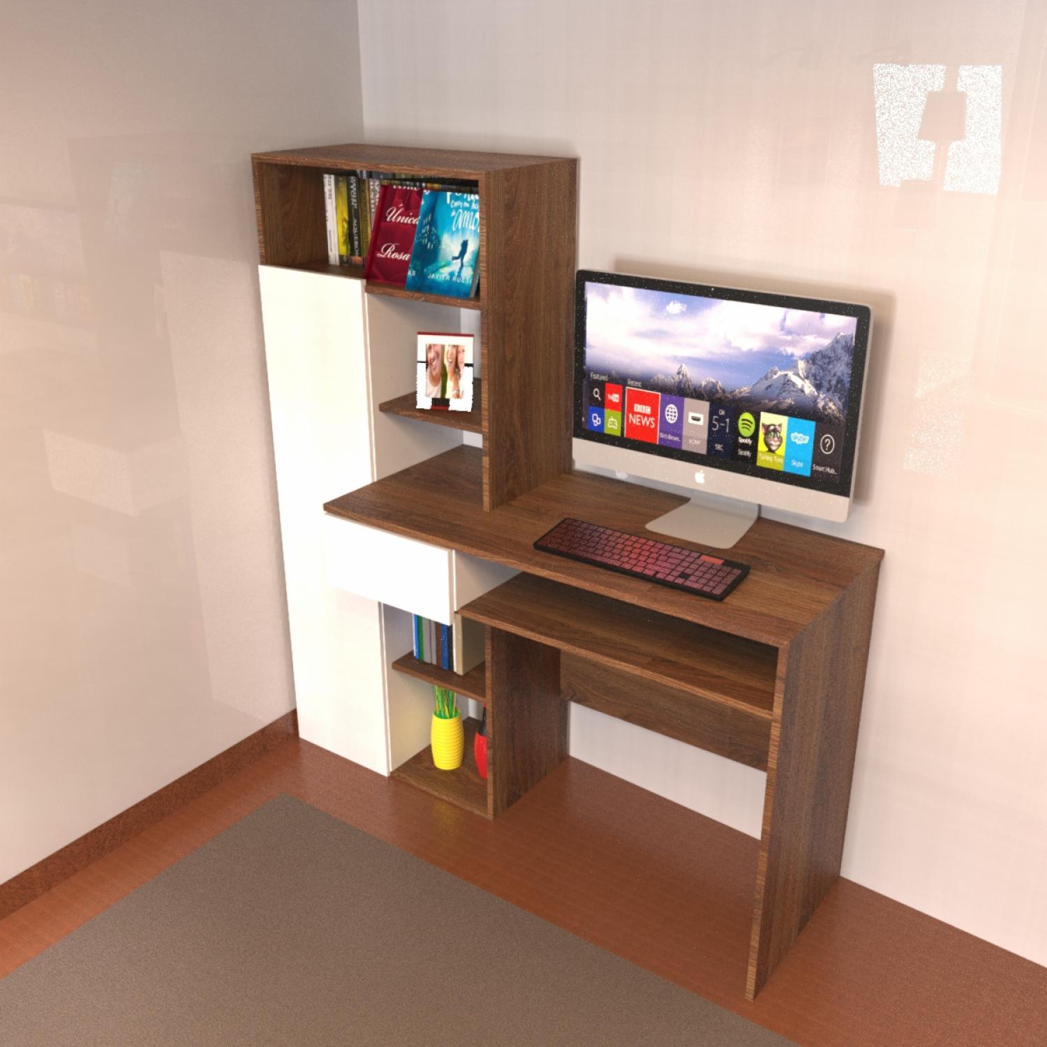 Escritorio Hurón Blanco Con Arizona MUEBLE FÁCIL MDP - Imagen 2