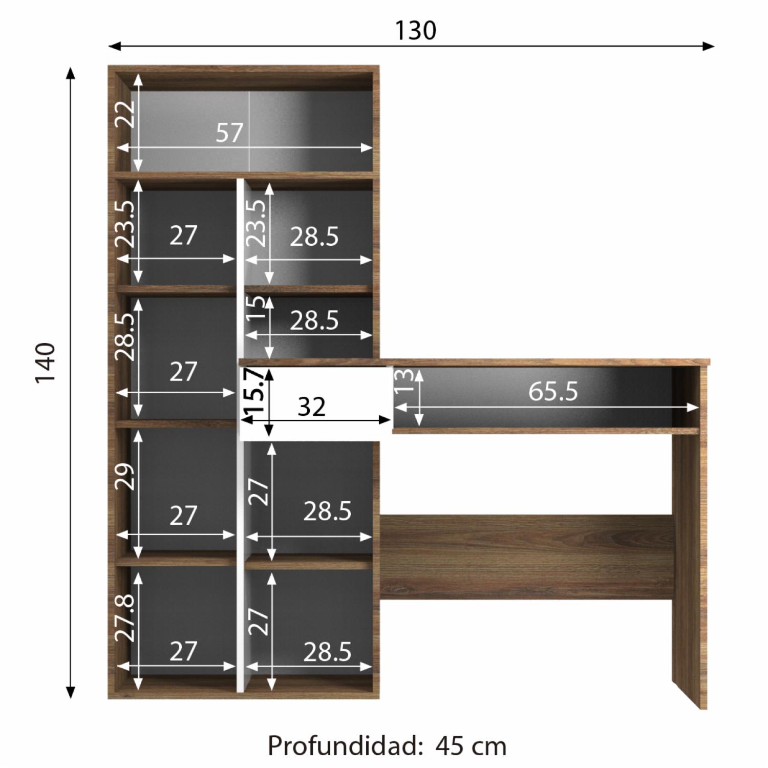 Escritorio Hurón Blanco Con Arizona MUEBLE FÁCIL MDP