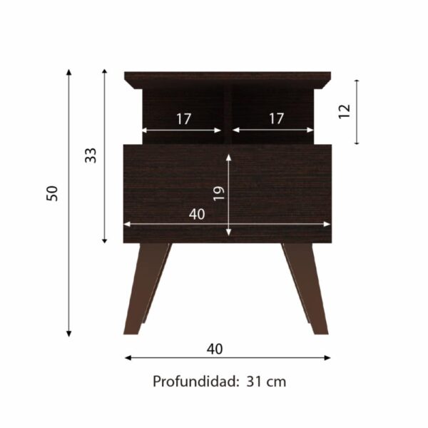 Velador Dublín 1 Cajón MUEBLE FÁCIL MDP - Imagen 6
