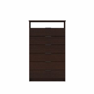 Semanero Hefestos Wengué 6 Cajones 1 Repisa MUEBLE FÁCIL