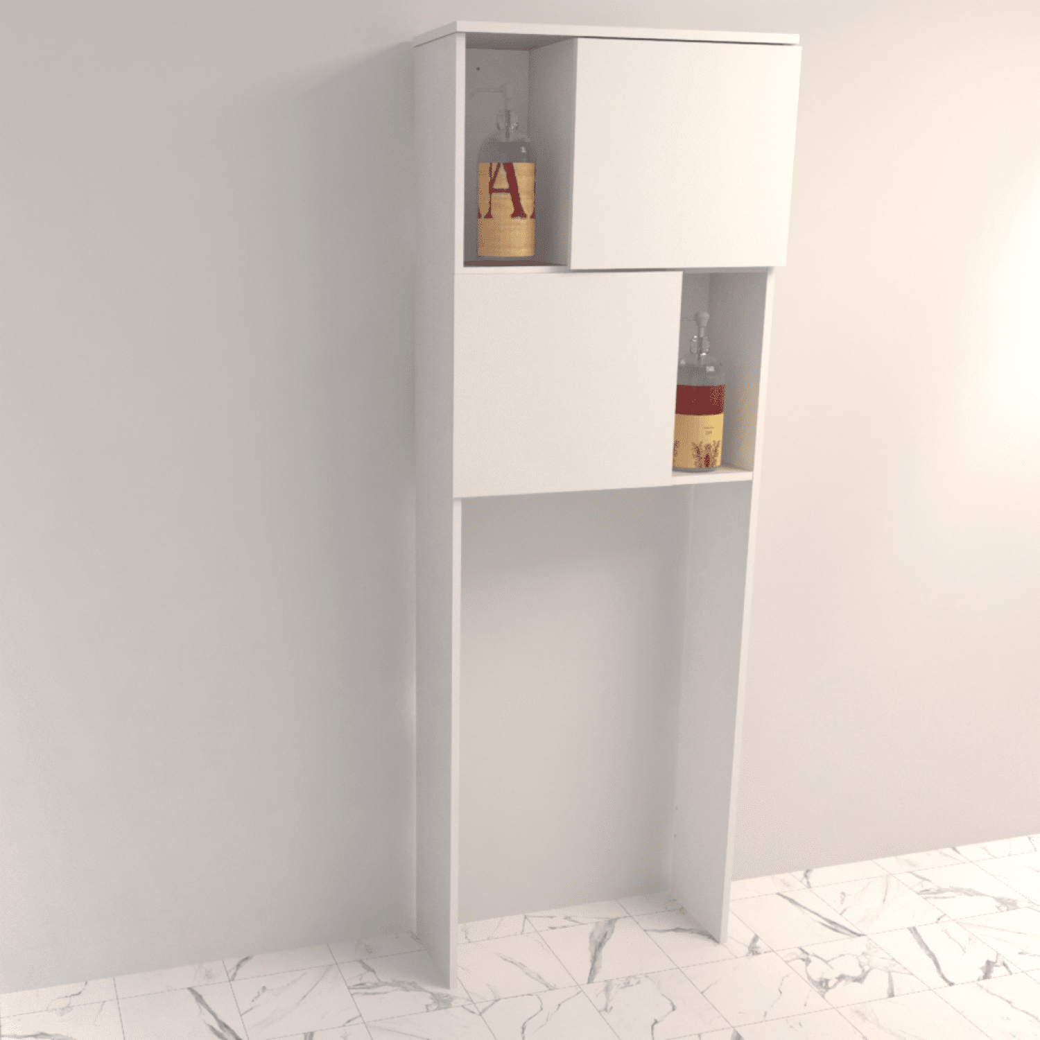 Mueble Auxiliar De Baño Sobre Inodoro Puertas Blanco MUEBLE FÁCIL