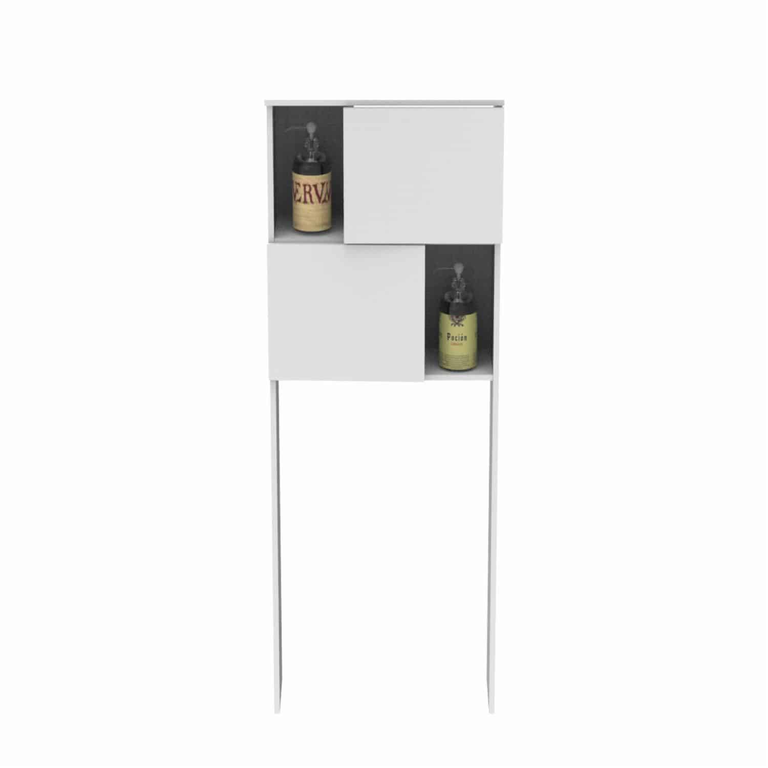 Mueble Auxiliar De Baño Sobre Inodoro Puertas Blanco MUEBLE FÁCIL