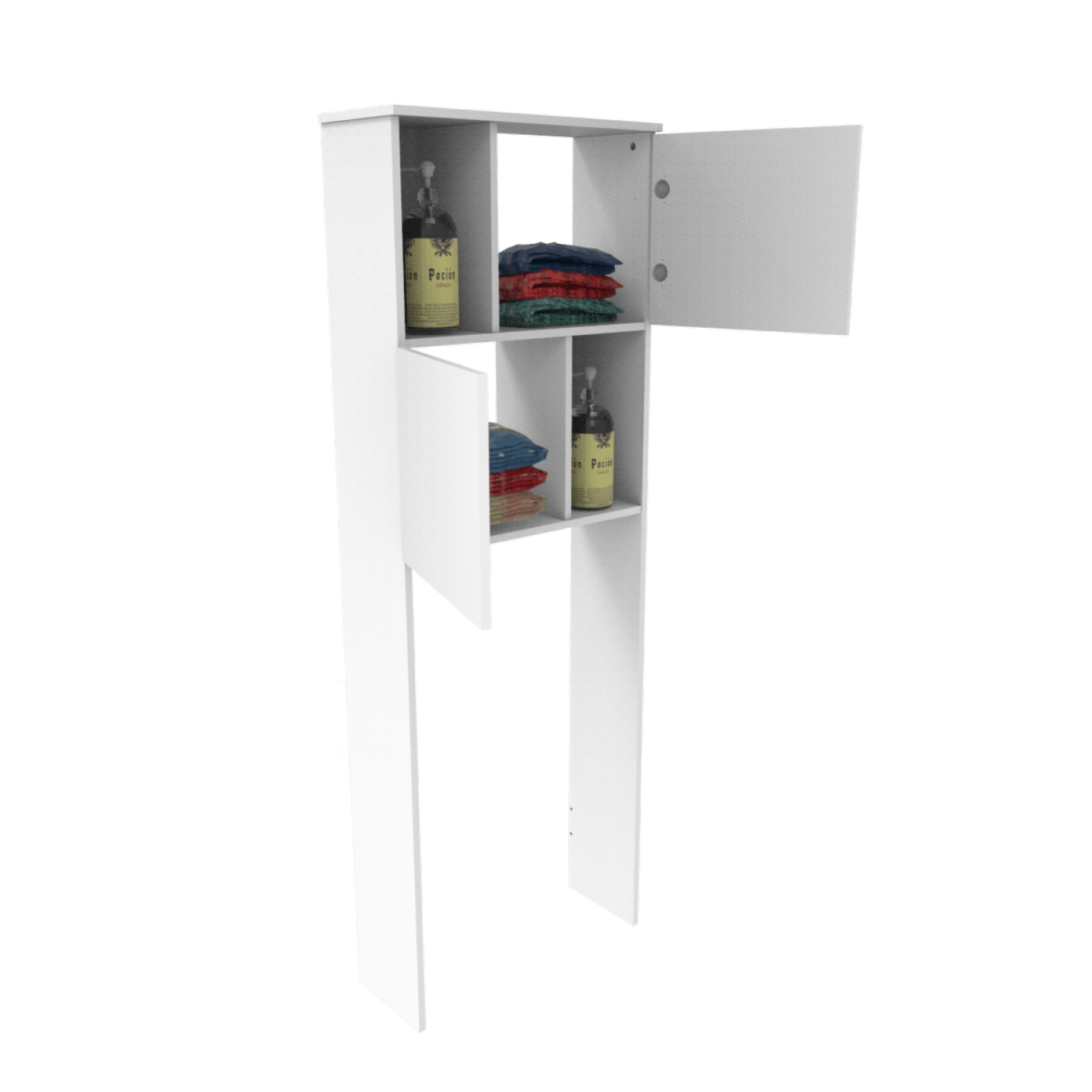 Mueble Auxiliar De Baño Sobre Inodoro Puertas Blanco MUEBLE FÁCIL