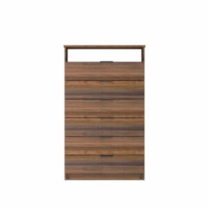 Semanero Hefestos Nuez 6 Cajones 1 Repisa MUEBLE FÁCIL