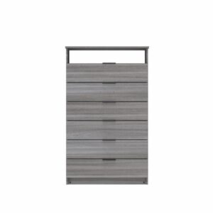 Semanero Hefestos Humo 6 Cajones 1 Repisa MUEBLE FÁCIL