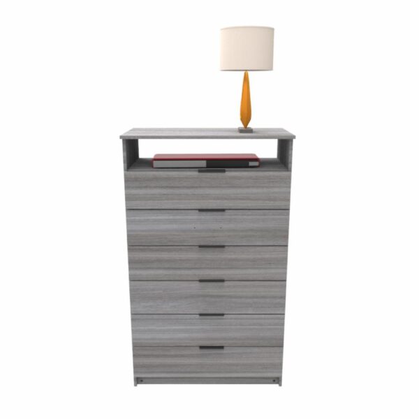 Semanero Hefestos Humo 6 Cajones 1 Repisa MUEBLE FÁCIL - Imagen 3