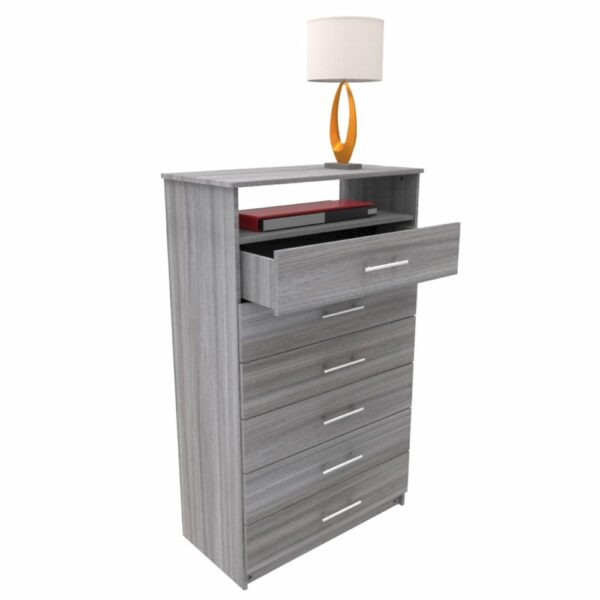 Semanero Hefestos Humo 6 Cajones 1 Repisa MUEBLE FÁCIL - Imagen 4