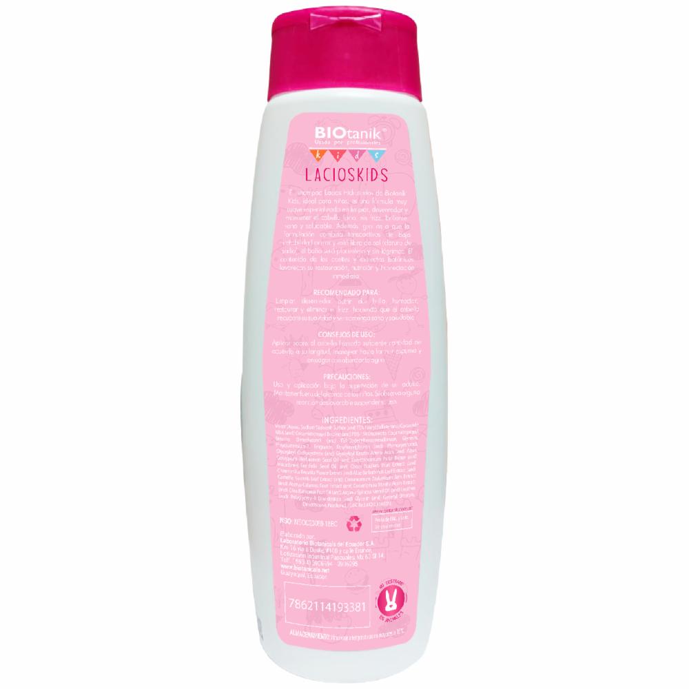 Shampoo Infantil Lacios Hidratados Kids BIOTANIK 500 Ml - Imagen 2