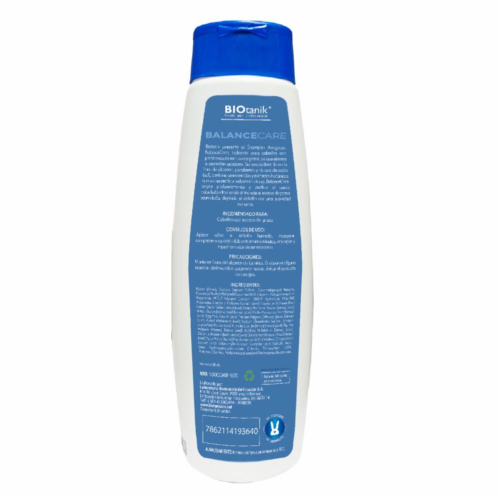Shampoo Para Cabello Balance Care Anti Grasa BIOTANIK 500 Ml - Imagen 2