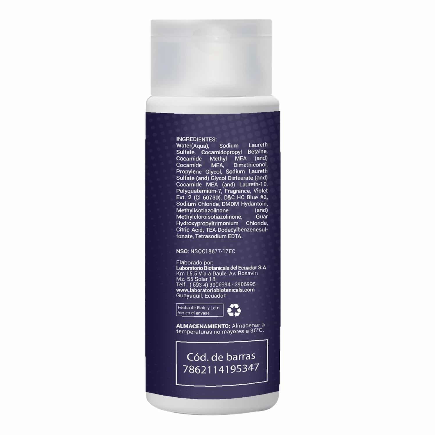Shampoo Para Cabello Matizante Tono Azul Violeta BIOTANIK 250 Ml - Imagen 2