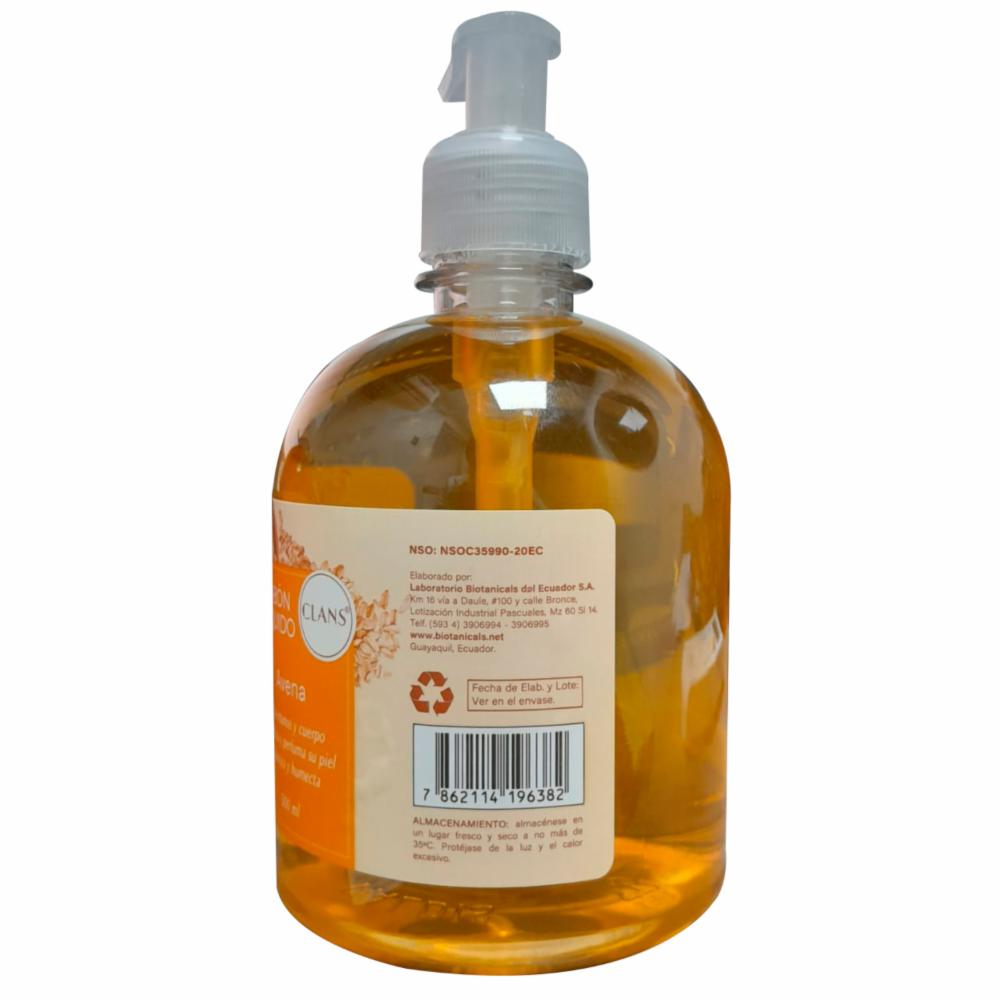 Jabón Líquido De Avena CLANS 500 Ml - Imagen 2