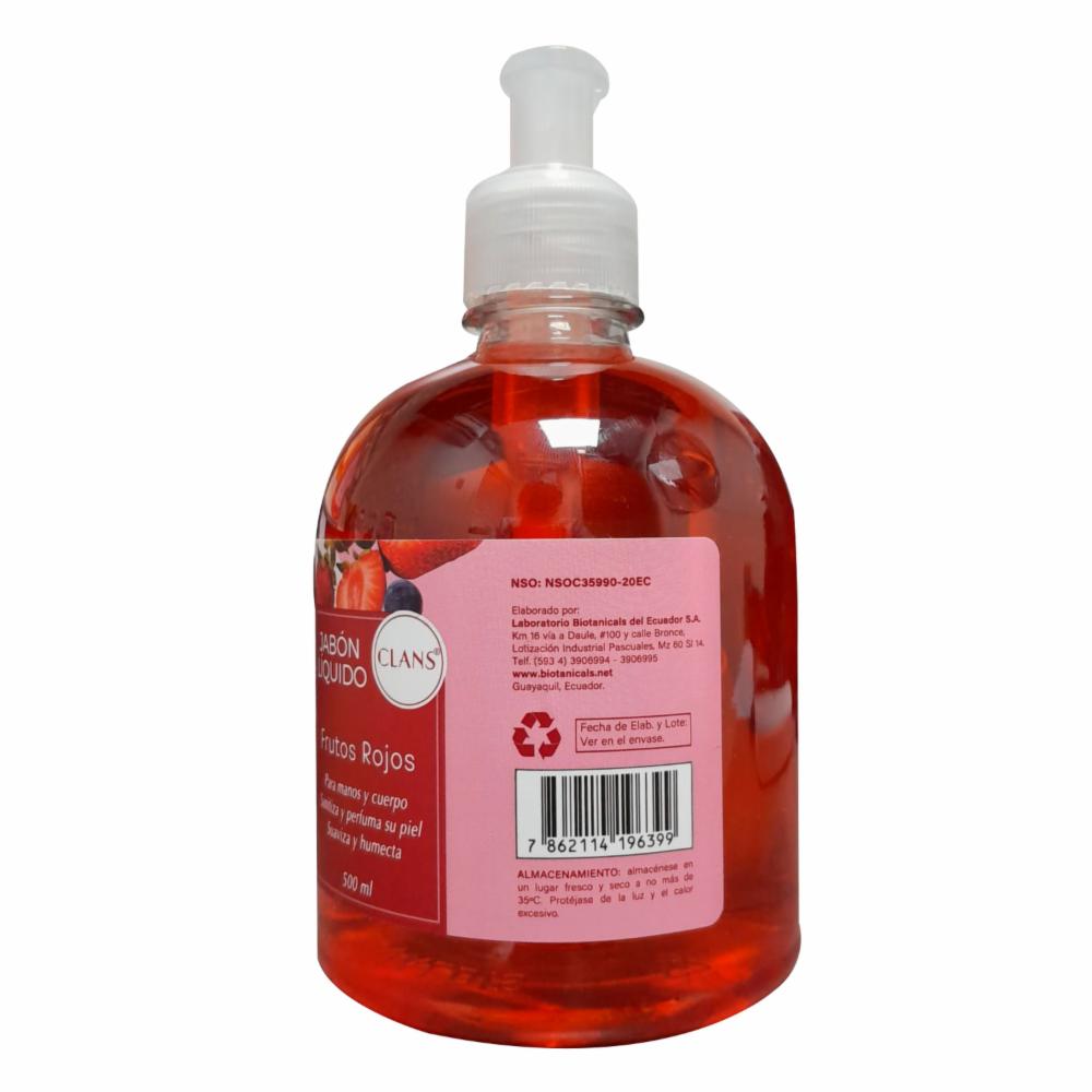 Jabón Líquido De Frutos Rojos CLANS 500 Ml - Imagen 2