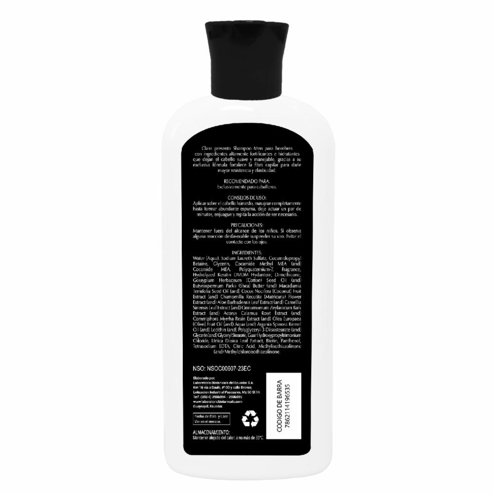 Shampoo Para Cabello Men 3 En 1 Pelo Cuerpo Y Barba CLANS 400 Ml - Imagen 2