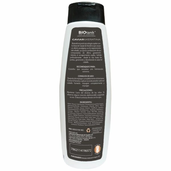 Acondicionador De Cabello De Caviar Y Keratina BIOTANIK 500 Ml - Imagen 2