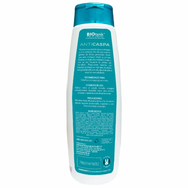 Shampoo Para Cabello Anticaspa BIOTANIK 500 Ml - Imagen 2