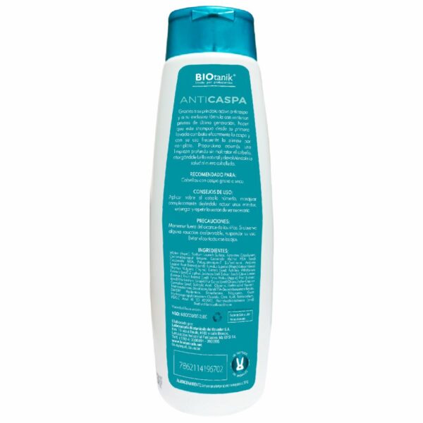 Shampoo Para Cabello Anticaspa BIOTANIK 500 Ml - Imagen 2