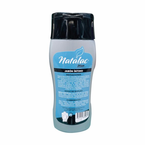 Jabón Íntimo Masculino pH 5.5 Ingredientes Naturales NATALAC 222 Ml - Imagen 2