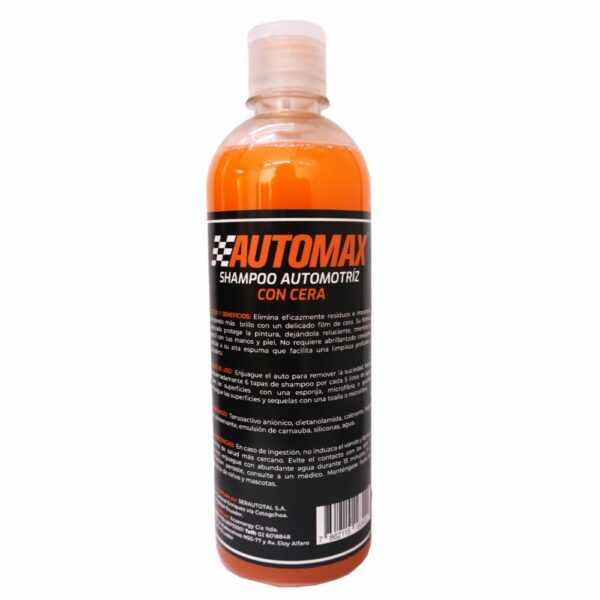 Shampoo Para Auto Con Cera Extra Brllo, Más Protección AUTOMAX 500 Ml - Imagen 2