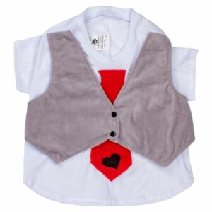 Camiseta Para Mascota Diseño Corbata De Corazón PINKYS PET Talla 10
