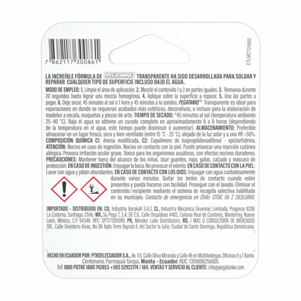 Pegamento Epóxico Transparente PEGATANKE 32 Ml - Imagen 3