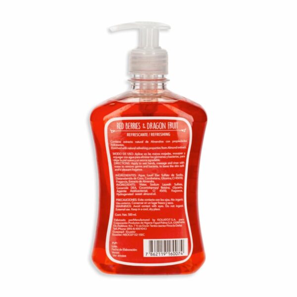 Jabón Liquido De Manos Y Cuerpo Fragancia Frutos Rojos ESENCIAL 500 Ml - Imagen 2