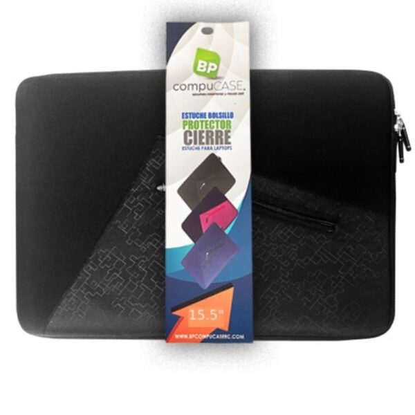 Estuche Laptop Neopreno Cierre Y Bolsillo Negro Pequeño BPCOMPUCASE 15,5"