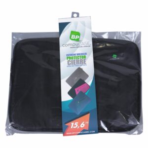 Estuche Laptop Neopreno Cierre Y Bolsillo Negro Pequeño BPCOMPUCASE 15,5"