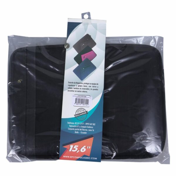 Estuche Laptop Neopreno Cierre Y Bolsillo Negro Pequeño BPCOMPUCASE 15,5" - Imagen 2