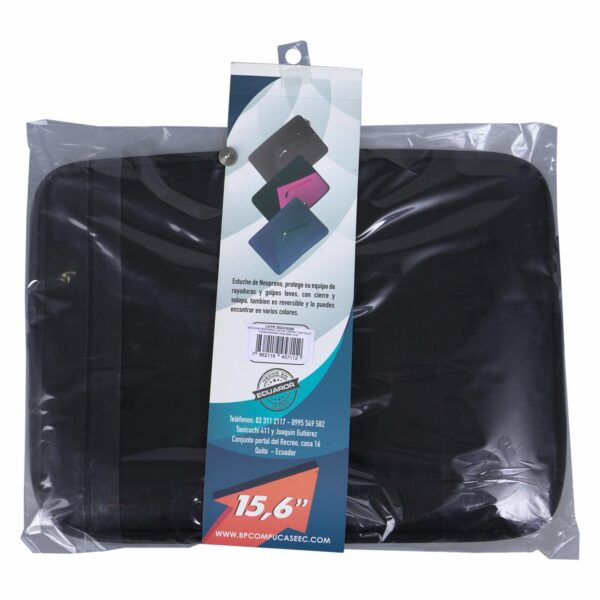 Estuche Laptop Neopreno Cierre Y Bolsillo Negro Pequeño BPCOMPUCASE 15,5" - Imagen 2