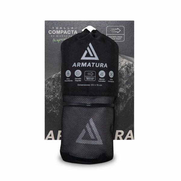 Toalla Deportiva Compacta Gris Grande ARMATURA