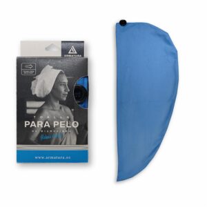 Toalla Turbante Para Cabello Color Azul ARMATURA 60 x 24 Cm