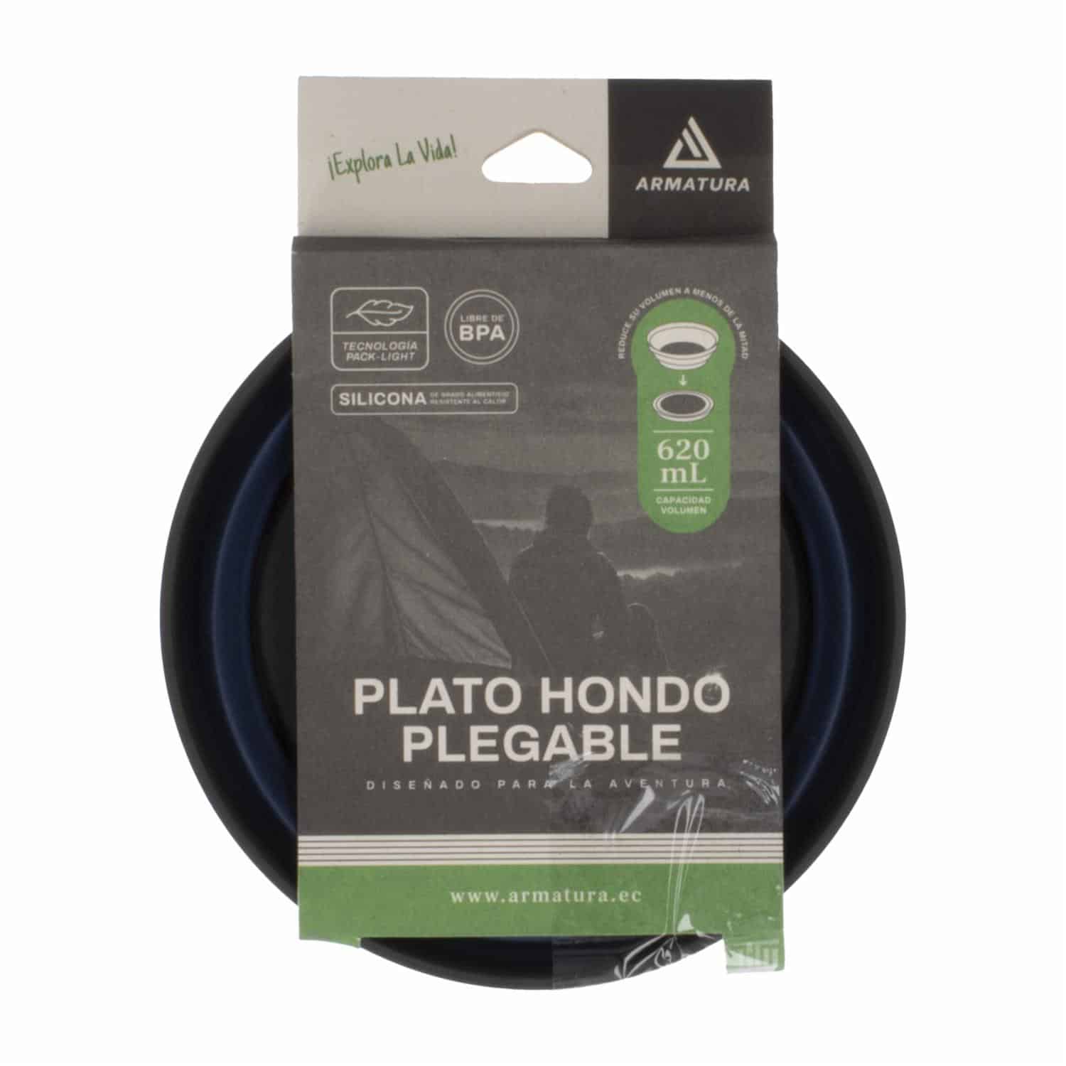 Plato Hondo Plegable Para Camping ARMATURA 620 Ml - Imagen 2