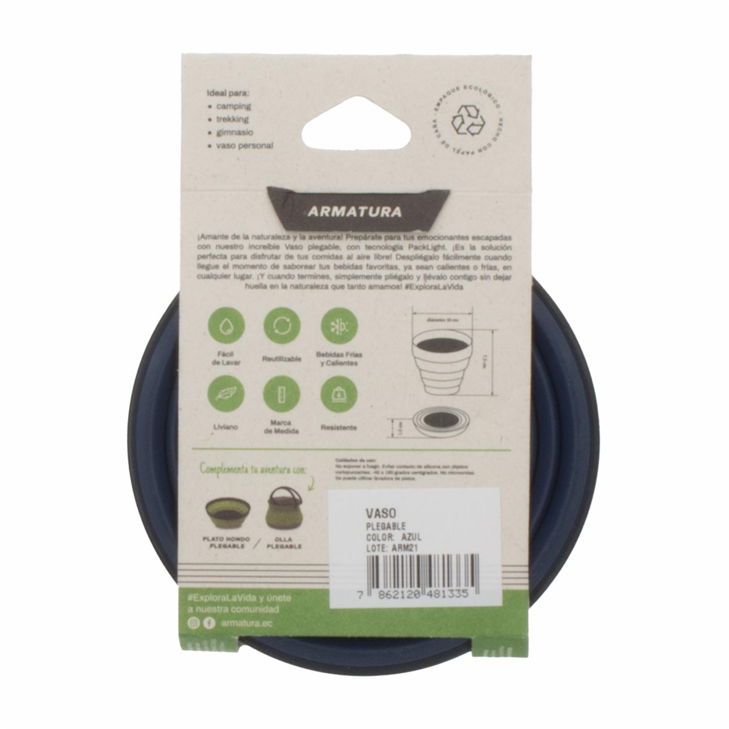 Vaso Plegable Para Camping ARMATURA 320 Ml