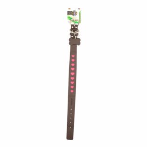 Collar Para Mascota De Cuero Corazón Fucsia Medium TOSCANO 50Cm